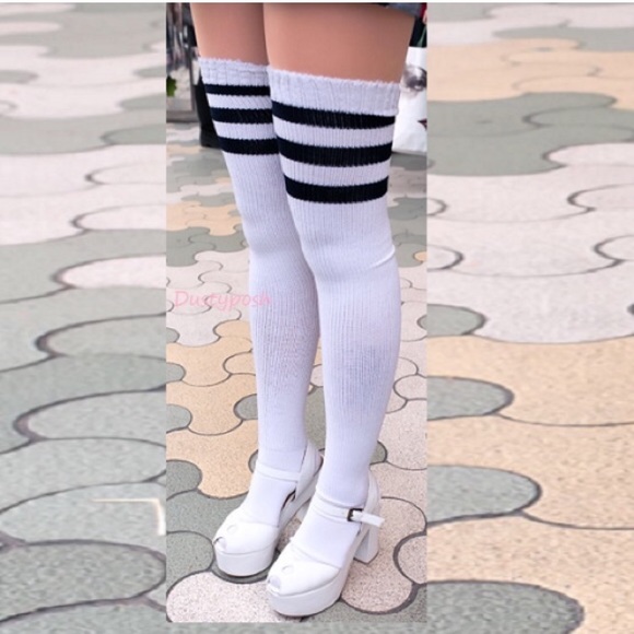❤️ American Apparel Thigh High Socks Over The Knee Stripe Boot Birthday Gift - Picture 15 of 16